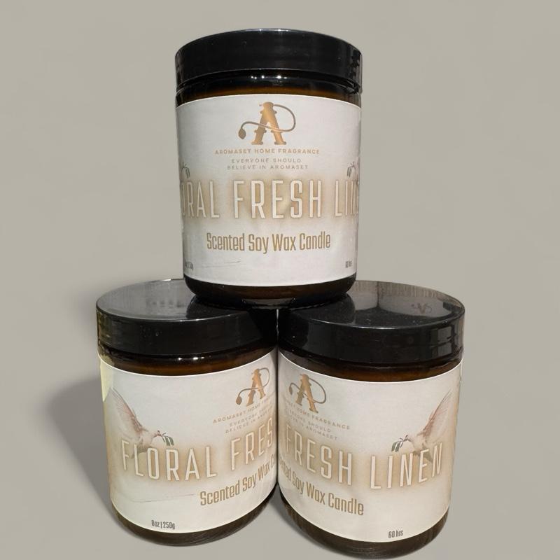 Aromaset Handpoured 8oz Nature Soy Wax Scented Candle