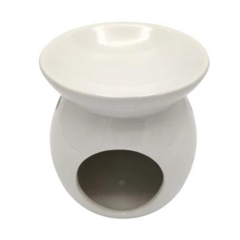 White Ceramic Oil Wax Melt Burner 10cm