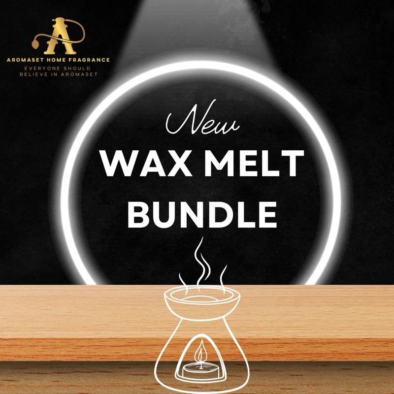 Aromaset Wax Melt Bundle - 2 Aromaset Cubed Wax melts + Wax Burner + 2 Unscented Tea Light Candle