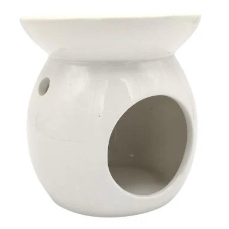 White Ceramic Oil Wax Melt Burner 10cm
