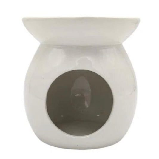 White Ceramic Oil Wax Melt Burner 10cm