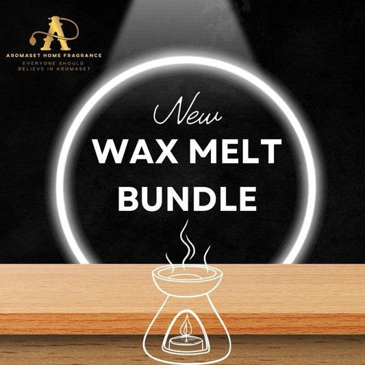 Aromaset Wax Melt Bundle - 2 Aromaset Cubed Wax melts + Wax Burner + 2 Unscented Tea Light Candle
