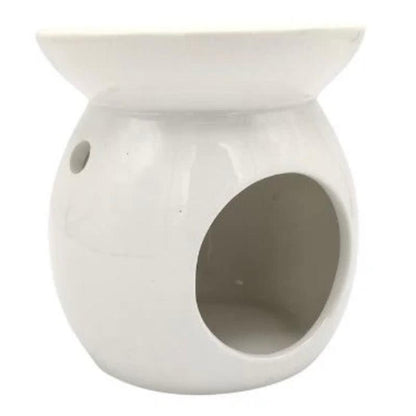 White Ceramic Oil Wax Melt Burner 10cm